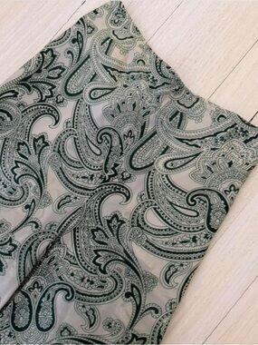 Acne Studios Cream and Dark Green Paisley Strapless Dress